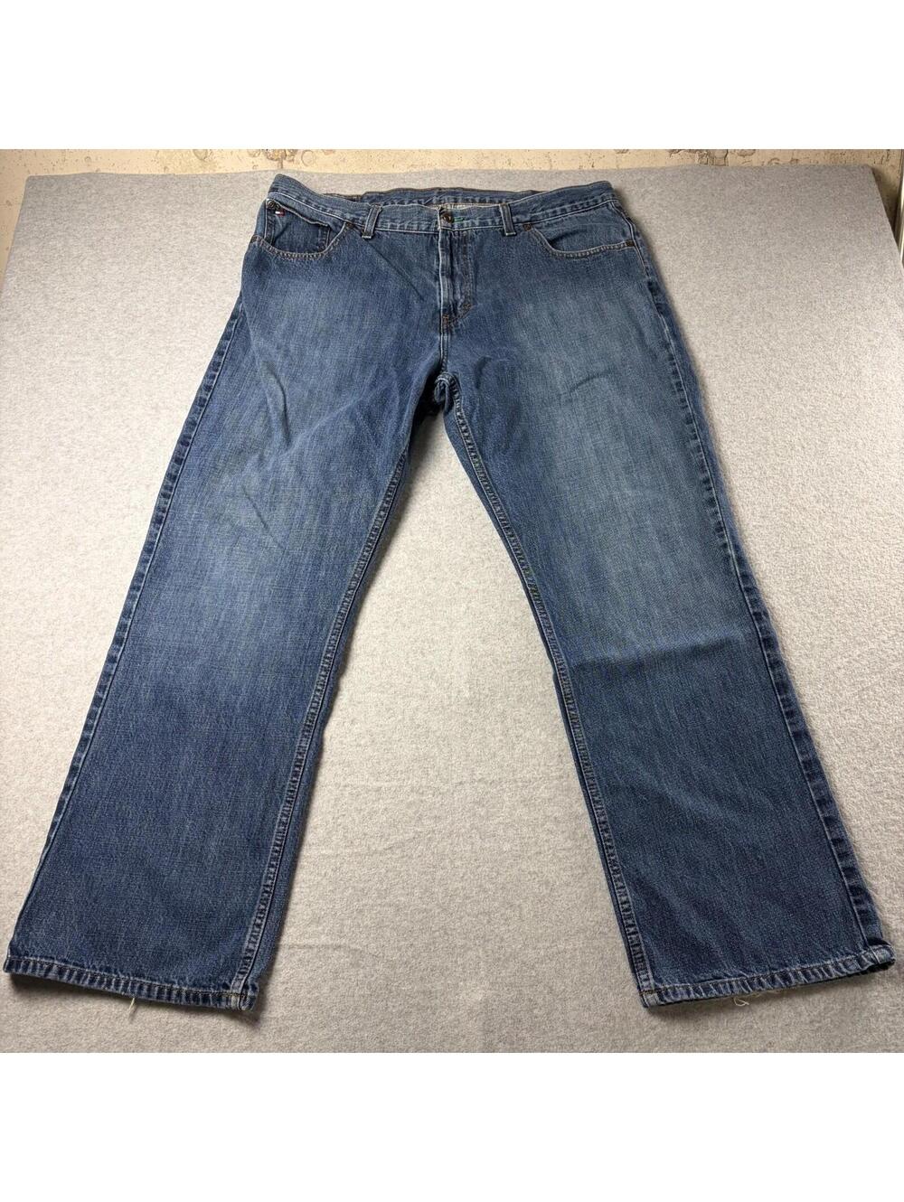 Y2K Tommy Hilfiger Freedom Jean Mens 38x32 Medium Wash Straight Leg Denim Blue